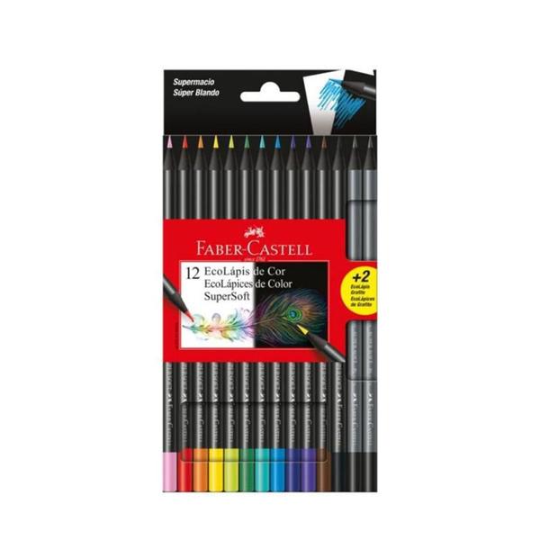 Imagem de Lápis de cor faber castell supersoft 12 cores