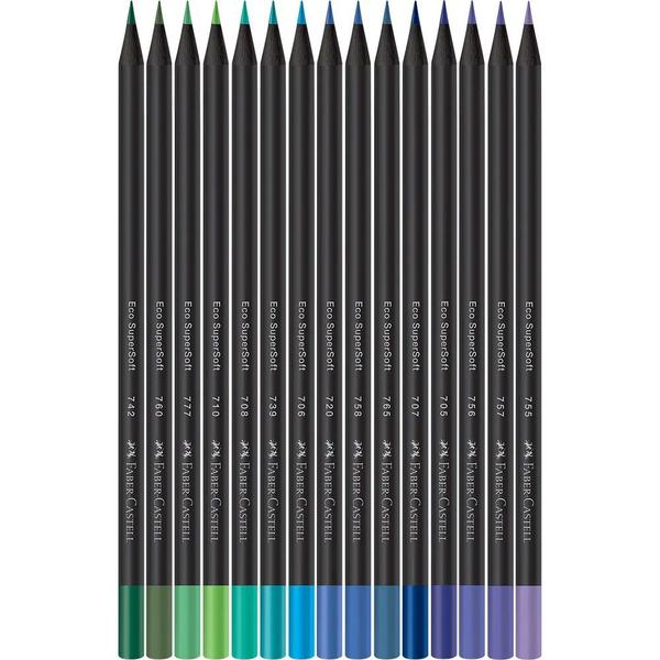 Imagem de Lápis De Cor Faber-Castell SuperSoft Com 15 Cores Frias 