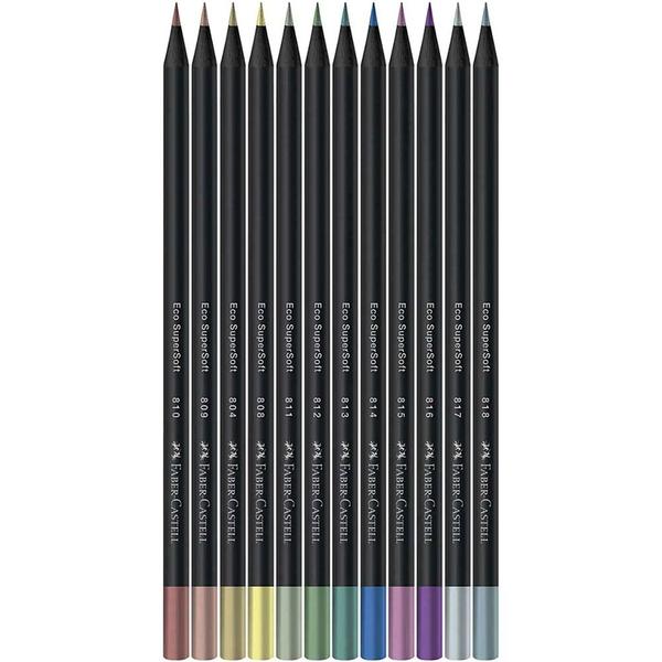 Imagem de Lápis De Cor Faber-Castell SuperSoft Tons Metálicos Com 12 Cores