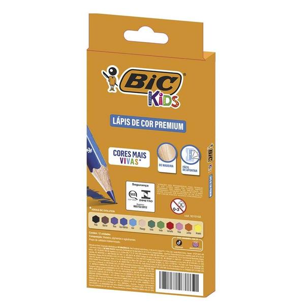 Imagem de Lápis de Cor Kids Premium Com 12 Cores Bic