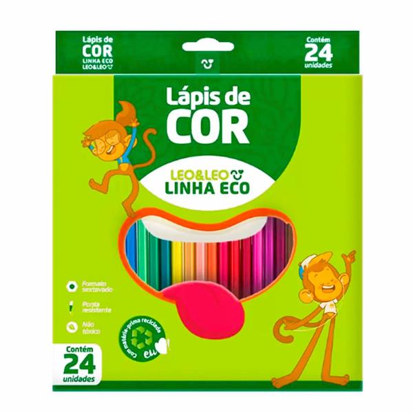 Imagem de Lapis De Cor Leo&leo 24 Cores Linha Eco Sextavado