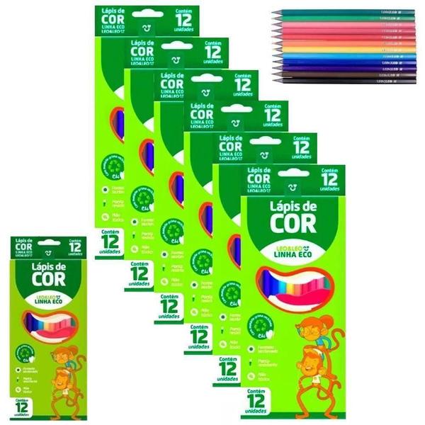 Imagem de Lápis de Cor Linha Eco 12 cores Leo & Leo Kit 06 pcs Atacado