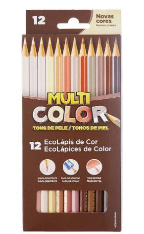 Imagem de Lápis de Cor Multicolor Tons de Pele 12 Cores
