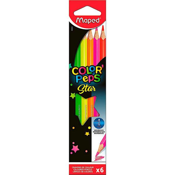 Imagem de Lápis de cor neon Color Peps Star Maped com 6 cores