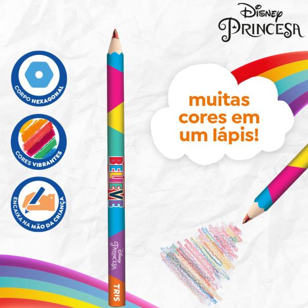 Lápis de cor rainbow princesas disney - multicolorido - tris Imagem de Lápis de cor rainbow princesas disney - multicolorido - tris