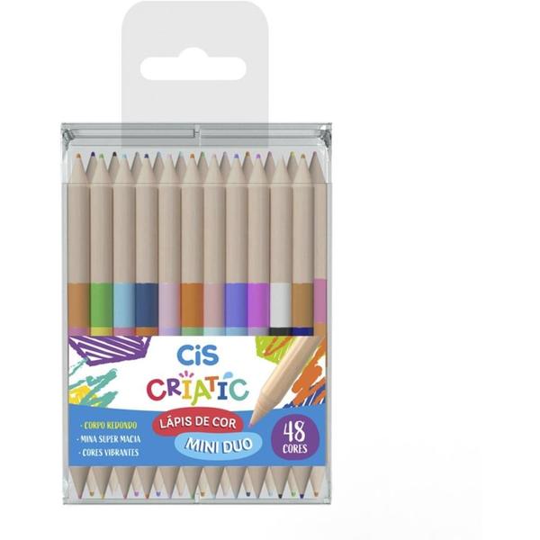 Lapis de COR Redondo CIS Criatic Mini Duo 24LAP/48C Estojo - Sertic Imagem de Lapis de COR Redondo CIS Criatic Mini Duo 24LAP/48C Estojo
