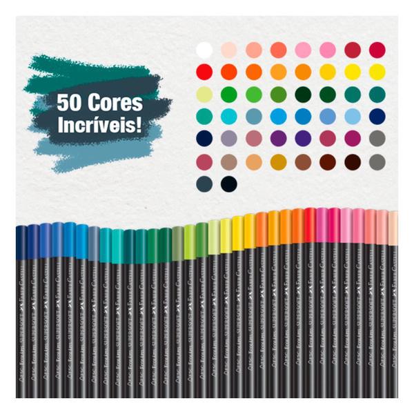 Imagem de Lapis de cor redondo supersoft 50 cores faber-castell