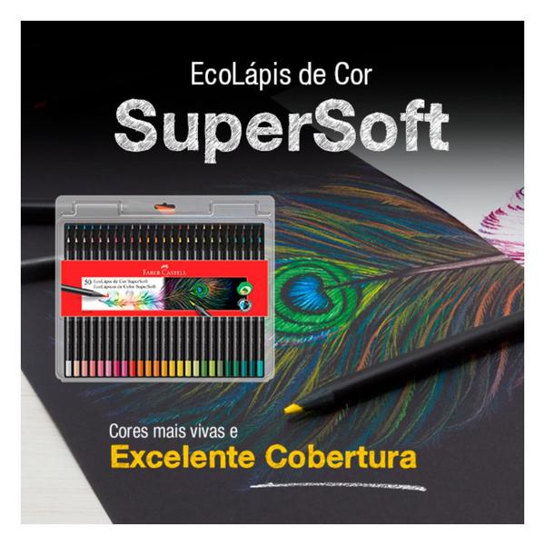 Imagem de Lapis de cor redondo supersoft 50 cores faber-castell