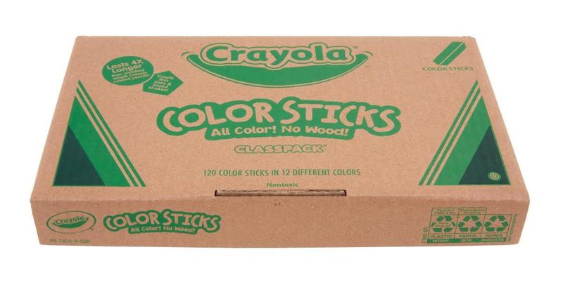 Imagem de Lápis de cor sem madeira Crayola Color Sticks, pacote de 120 quilates