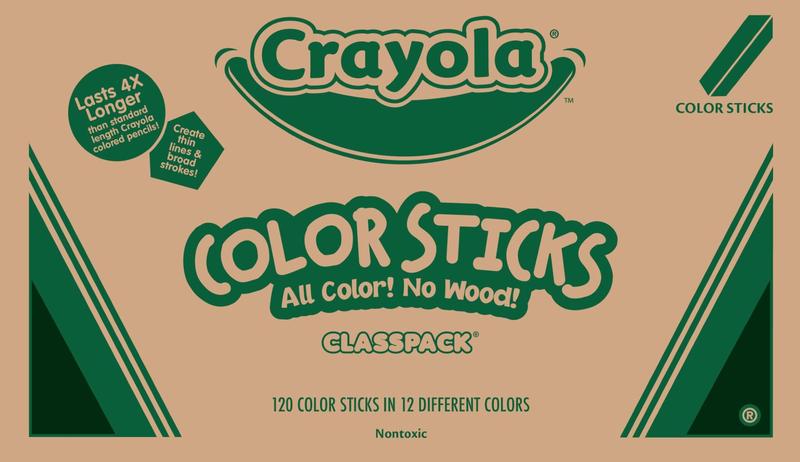 Imagem de Lápis de cor sem madeira Crayola Color Sticks, pacote de 120 quilates