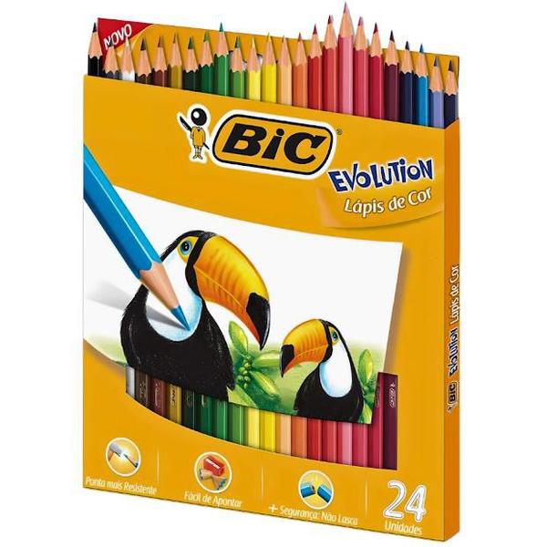 Imagem de Lápis De Cor Sextavado Evolution 24 Cores Bic