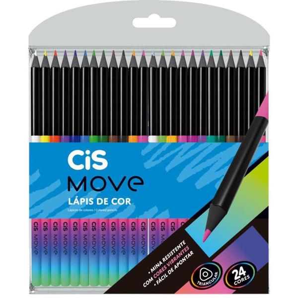 Imagem de Lápis de COR Triangular CIS Move 24 Cores