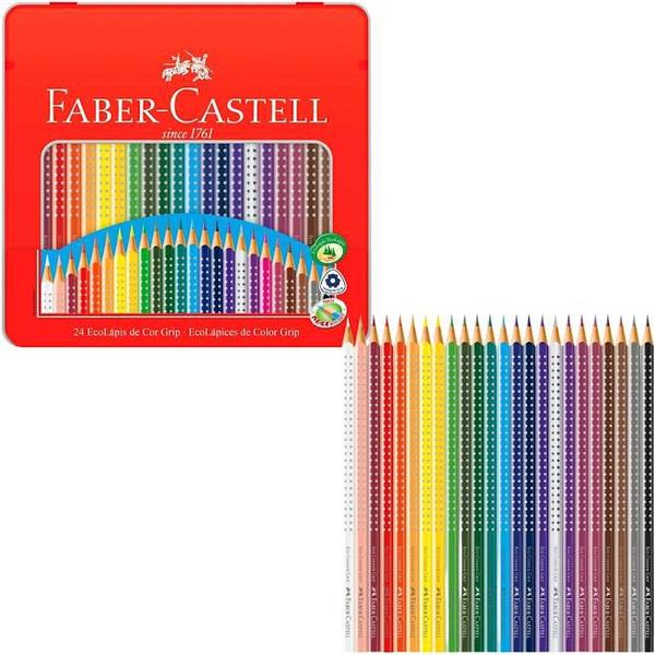 Imagem de Lapis De Cor Triangular Ecolapis Grip 24 Cores Faber Castell