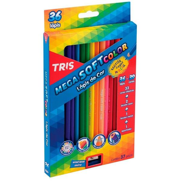 Imagem de Lápis de cor tris mega soft color 36 cores