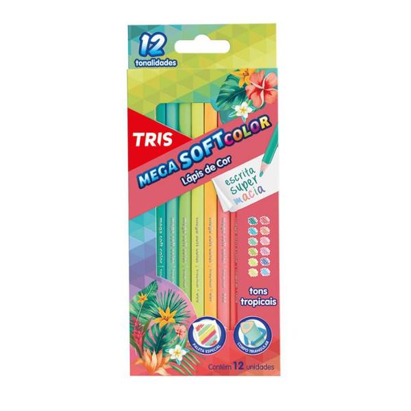 Imagem de Lápis De Cor TRIS Mega Soft Color Tons Tropicais 12 Tonalidades