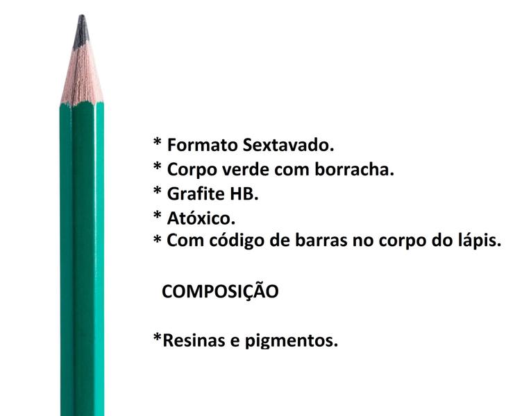 Imagem de Lápis De Escrever Preto Hb Sextavado Leo e Leo Atacado 72 Unidades