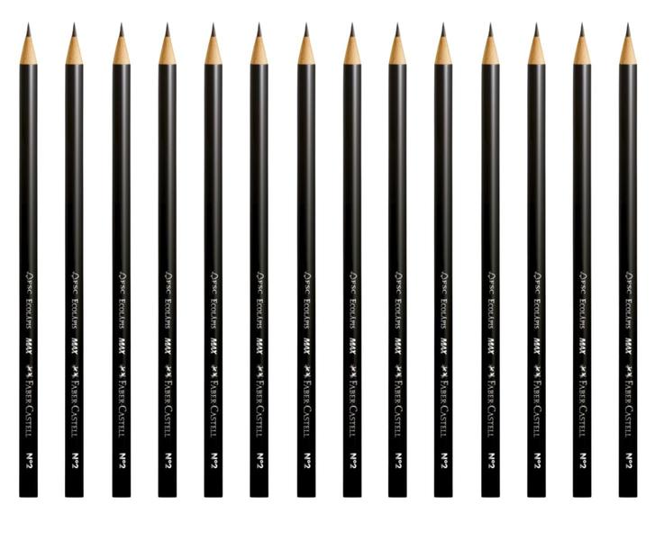 Lápis de Escrever Preto Redondo Ecolápis Nº2 HB Faber Castell 14 Unidades - FABER-CASTELL Imagem de Lápis de Escrever Preto Redondo Ecolápis Nº2 HB Faber Castell 14 Unidades