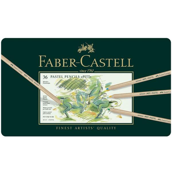 Imagem de Lápis Faber-Castell Mina Pastel Seco Pitt  - Estojo Metálico com 36 cores - Ref 112136