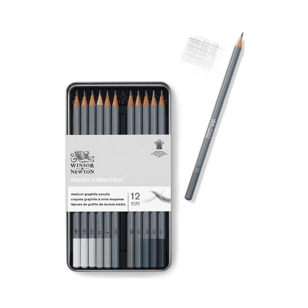 Imagem de Lápis Graduado Grafite Studio Coleção Winsor & Newton 12 Pçs