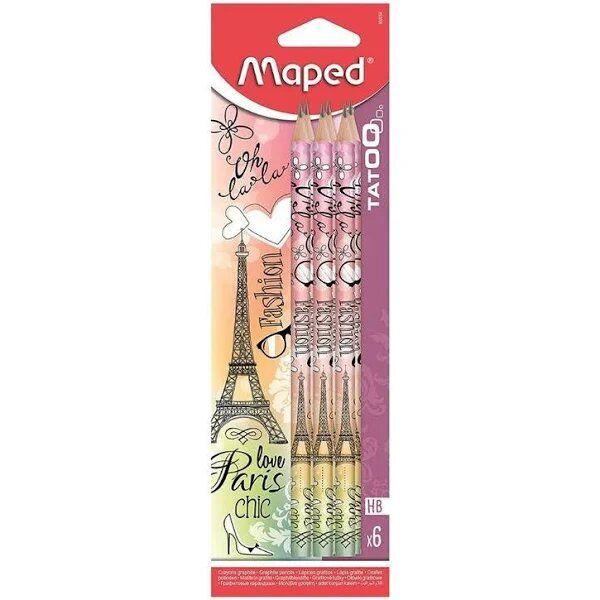 Imagem de Lápis Grafite Tatoo Paris HB Blister c/ 6 unidades - Maped