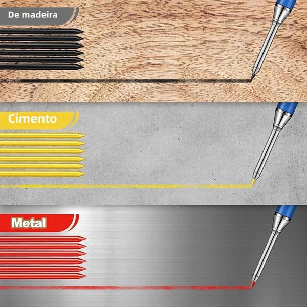 Imagem de Lápis Mecânico de Carpinteiro 2,8mm - Corpo Longo e Apontador Incluso