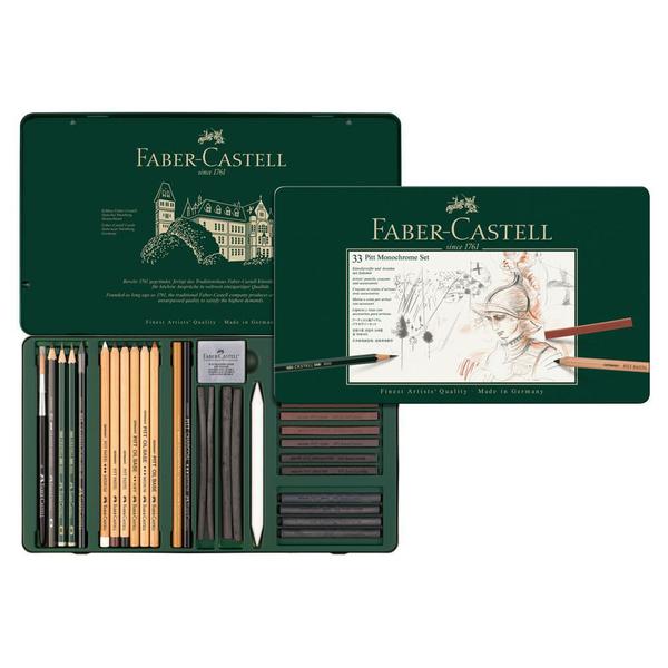 Imagem de Lápis Monocromático Faber-Castell Estojo Metálico com 33 peças - 112977