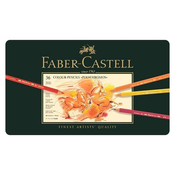 Imagem de Lápis Polychromos Mina Permanente Faber-Castell  - Estojo Metálico com 36 cores - Ref 110036