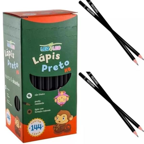 Imagem de Lápis Preto HB Redondo Leo e Leo KIT 144pcs Atacado