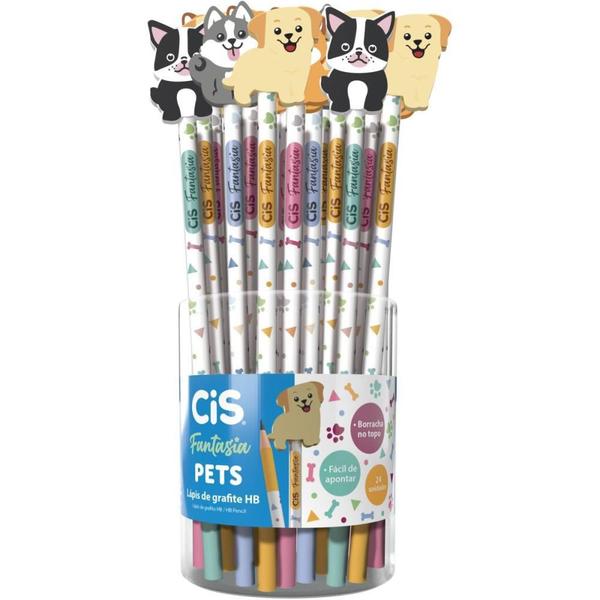 Imagem de Lapis Preto Redondo Decorado CIS PETS 4 Modelos