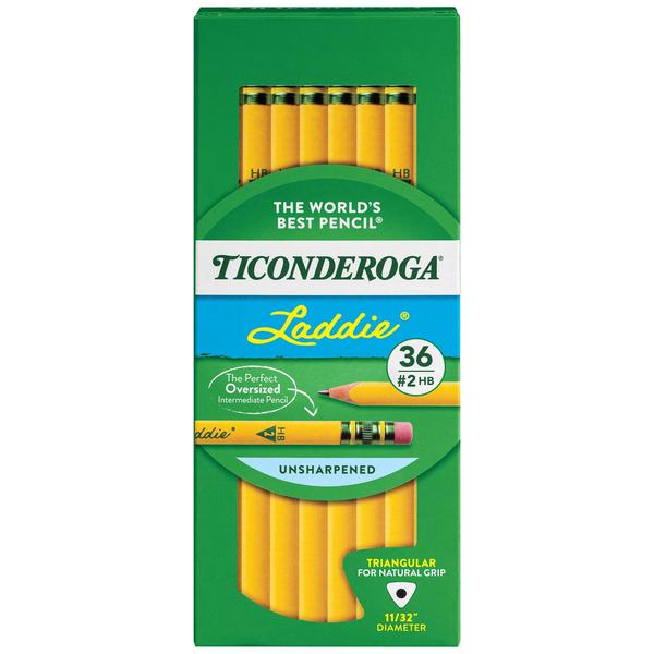 Imagem de Lápis Ticonderoga Tri-Write 2 Lead com borrachas amarelas x36