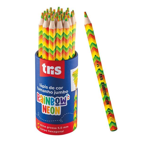 Imagem de Lápis Tris Rainbow Jumbo Cores Neon