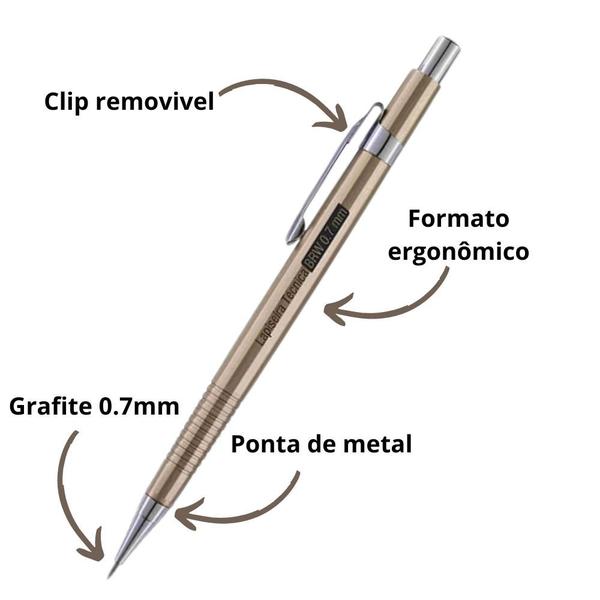 Imagem de Lapiseira 0,7mm brw tecnica cores metalicas