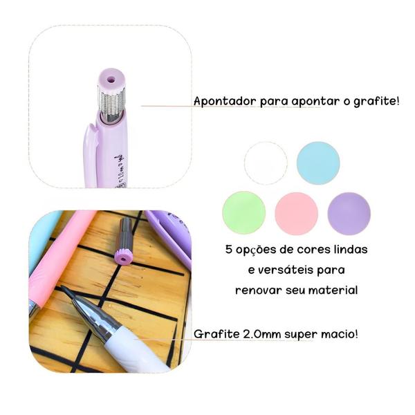 Imagem de Lapiseira Escolar Tom Pastel 2.0mm  Ponta Grossa / Transição Lápis para Lapiseira - Brw