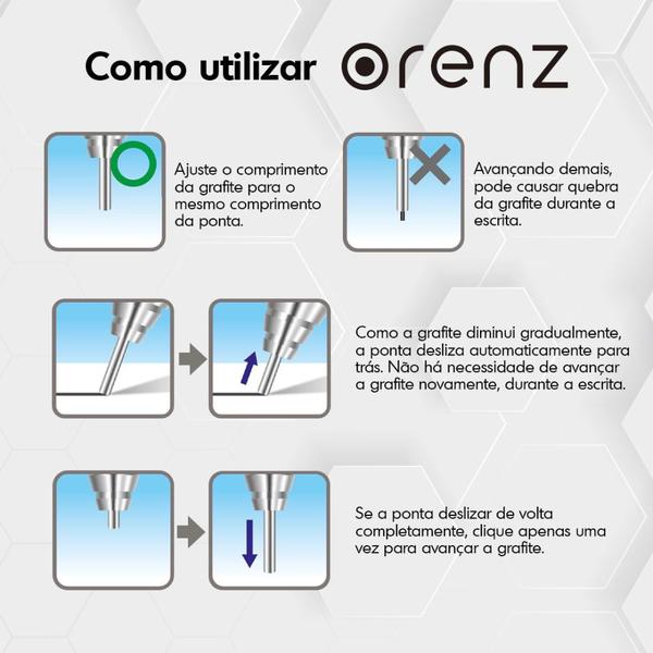 Imagem de Lapiseira Tecnica Pentel Orenz Transparente Branca 0.5 mm