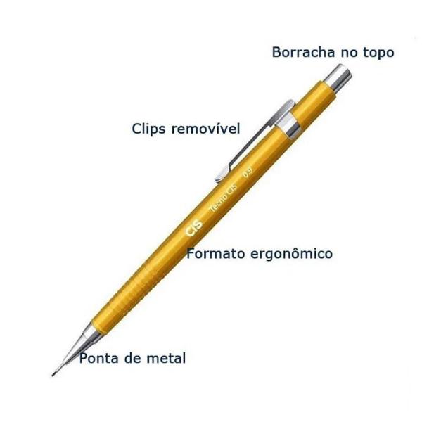 Imagem de Lapiseira técnica Tecnocis 0,9mm amarela CIS