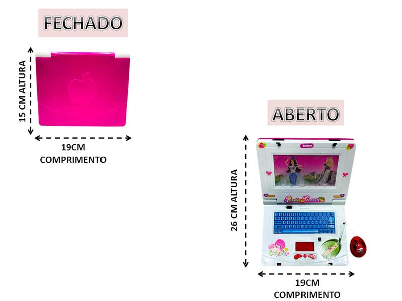 Laptop Brinquedo Infantil Rosa Musical Educativo Com Luzes- GARANTA JÁ - Toy king Imagem de Laptop Brinquedo Infantil Rosa Musical Educativo Com Luzes- GARANTA JÁ