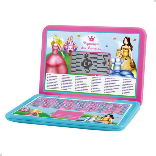 Imagem de Laptop Computador Infantil Brinquedo Menina Educativo Princesas 60 Atividades