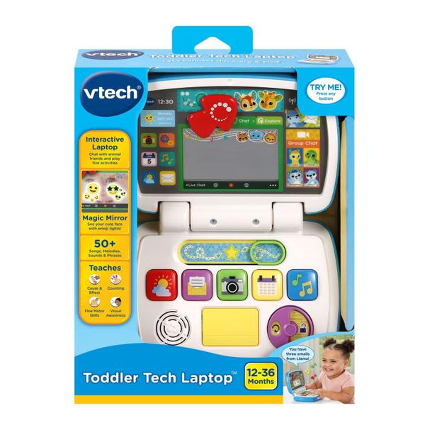 Imagem de Laptop de brinquedo VTech Toddler Tech com números e palavras de 12 a 36 meses