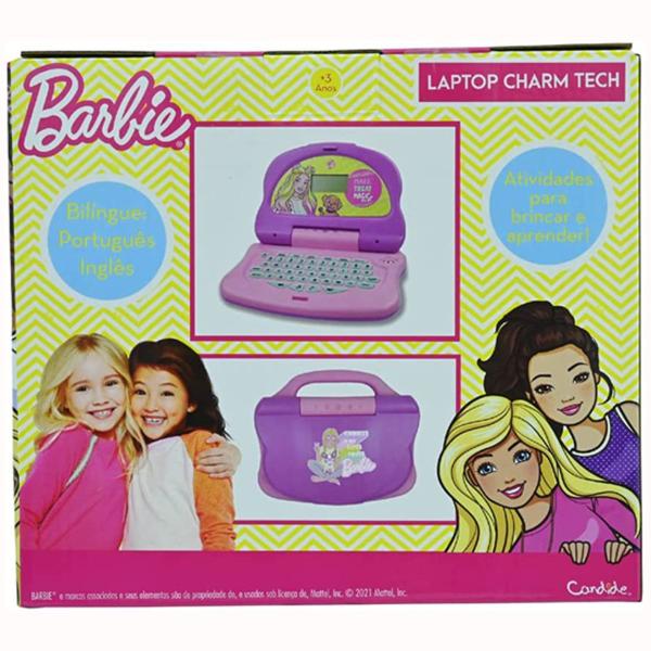 Imagem de Laptop Infantil Barbie Bilíngue Charm Tech Rosa Candide 1853