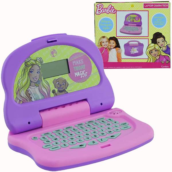 Imagem de Laptop Infantil Barbie Bilíngue Charm Tech Rosa Candide 1853