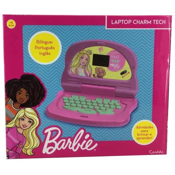 Laptop Infantil Barbie CHARM Minigame Bilingue - Candide Imagem de Laptop Infantil Barbie CHARM Minigame Bilingue