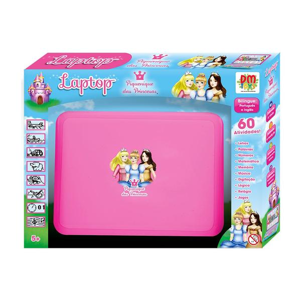 Imagem de Laptop Infantil com 60 Atividades Princesas - DM Toys