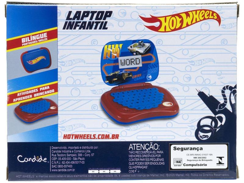 Laptop Infantil Hot Wheels Emite Som Candide Imagem de Laptop Infantil Hot Wheels Emite Som Candide