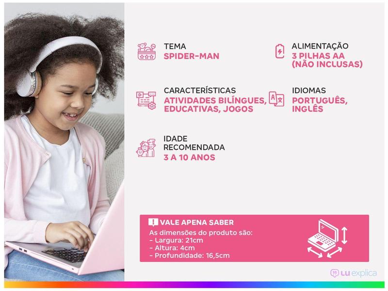 Laptop Infantil Spider-Man Musical Candide Imagem de Laptop Infantil Spider-Man Musical Candide