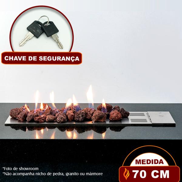 Imagem de Lareira a Gás Império 70cm - Aço Inox - Fogo & Art