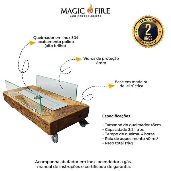 Imagem de Lareira Ecológica A Álcool ou Etanol Portátil Magic Fire