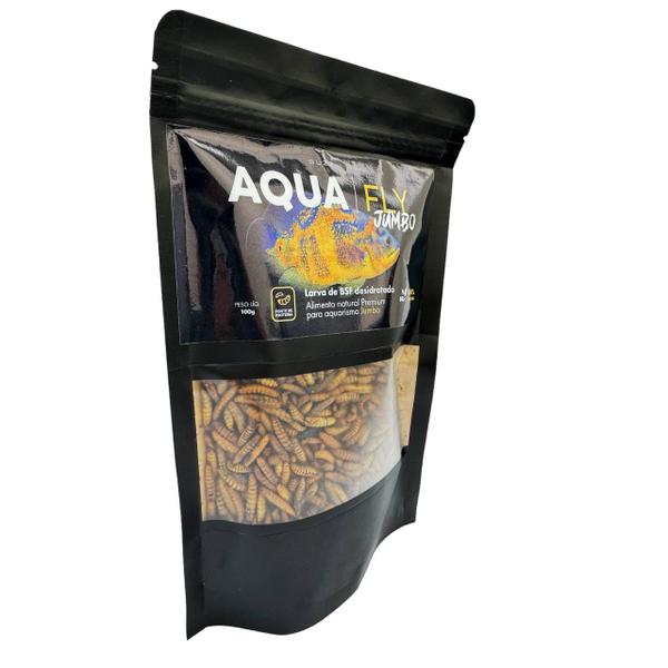 Imagem de Larva de Mosca AquaFly Jumbo 100g alimento peixes proteico 