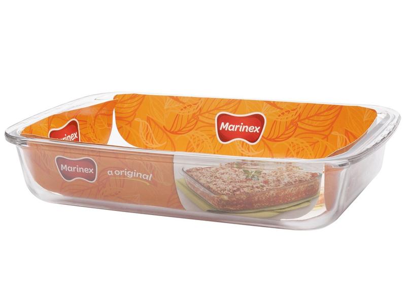 Lasanheira de Vidro Retangular 3,7L - Marinex Lasanheira de Vidro Retangular 3,7L - Marinex