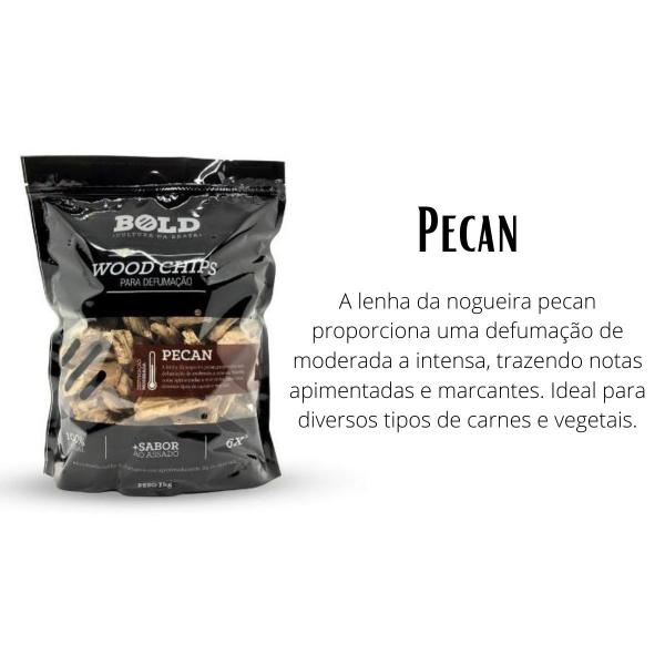 Imagem de Lascas De Lenha Para Defumação Pecan 1Kg - Bold Brasa