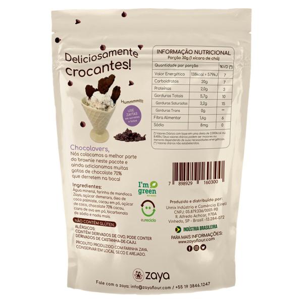 Lascas Zaytas de brownie crocantes sabor chocolate 70% ZAYA 80g Imagem de Lascas Zaytas de brownie crocantes sabor chocolate 70% ZAYA 80g